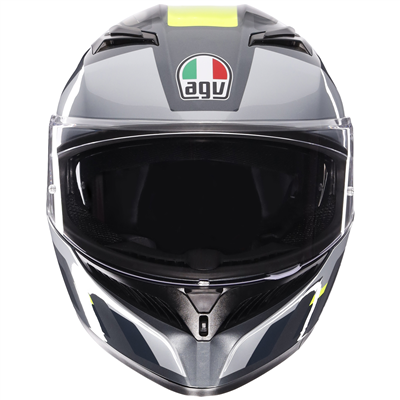 AGV K3 ECE 22.06 Shade Full Face Helmet Grey / Fluo Yellow (Image 2) - ThrottleChimp