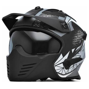 Spada Storm Open Face Helmet Matt Black / Grey / Silver FREE 1 YEAR Returns, FREE UK Delivery | ThrottleChimp