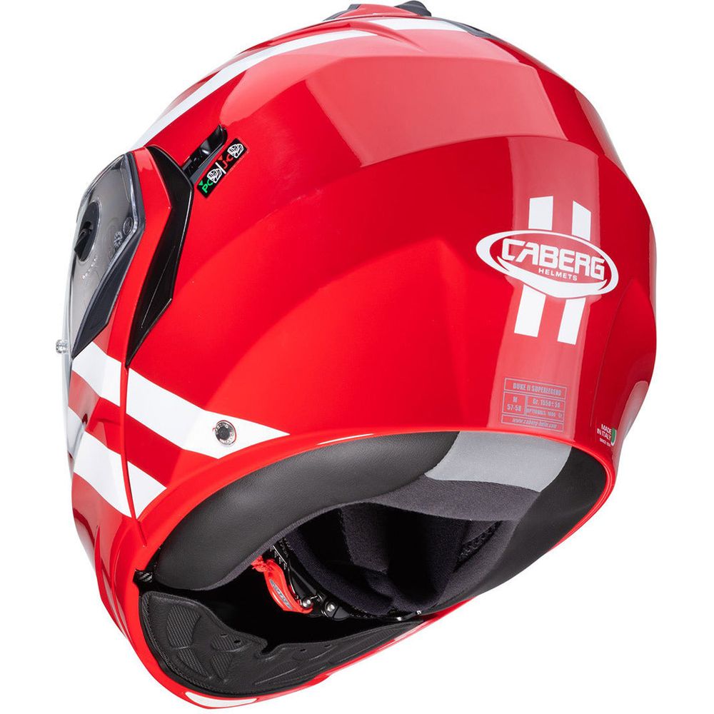 Caberg Duke 2 Super Legend Flip-Up Helmet Red / White (Image 4) - ThrottleChimp