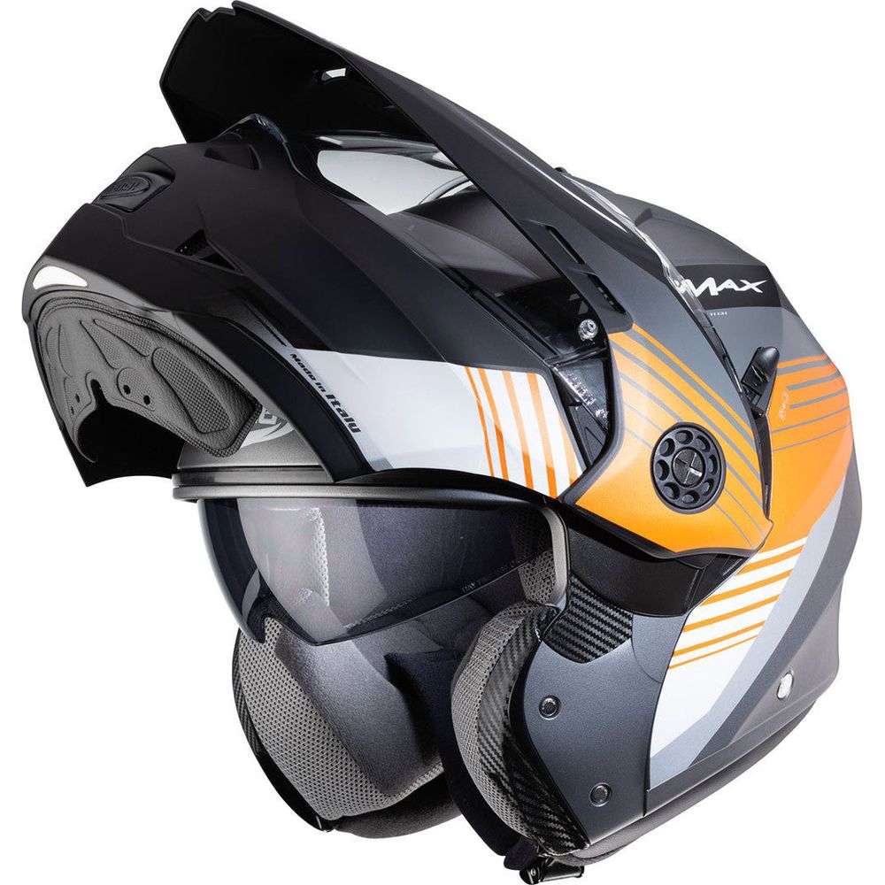 Caberg Tourmax Titan Flip-Up Helmet Matt Gun / Orange / White (Image 3) - ThrottleChimp