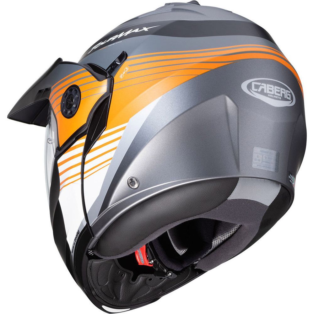 Caberg Tourmax Titan Flip-Up Helmet Matt Gun / Orange / White (Image 4) - ThrottleChimp