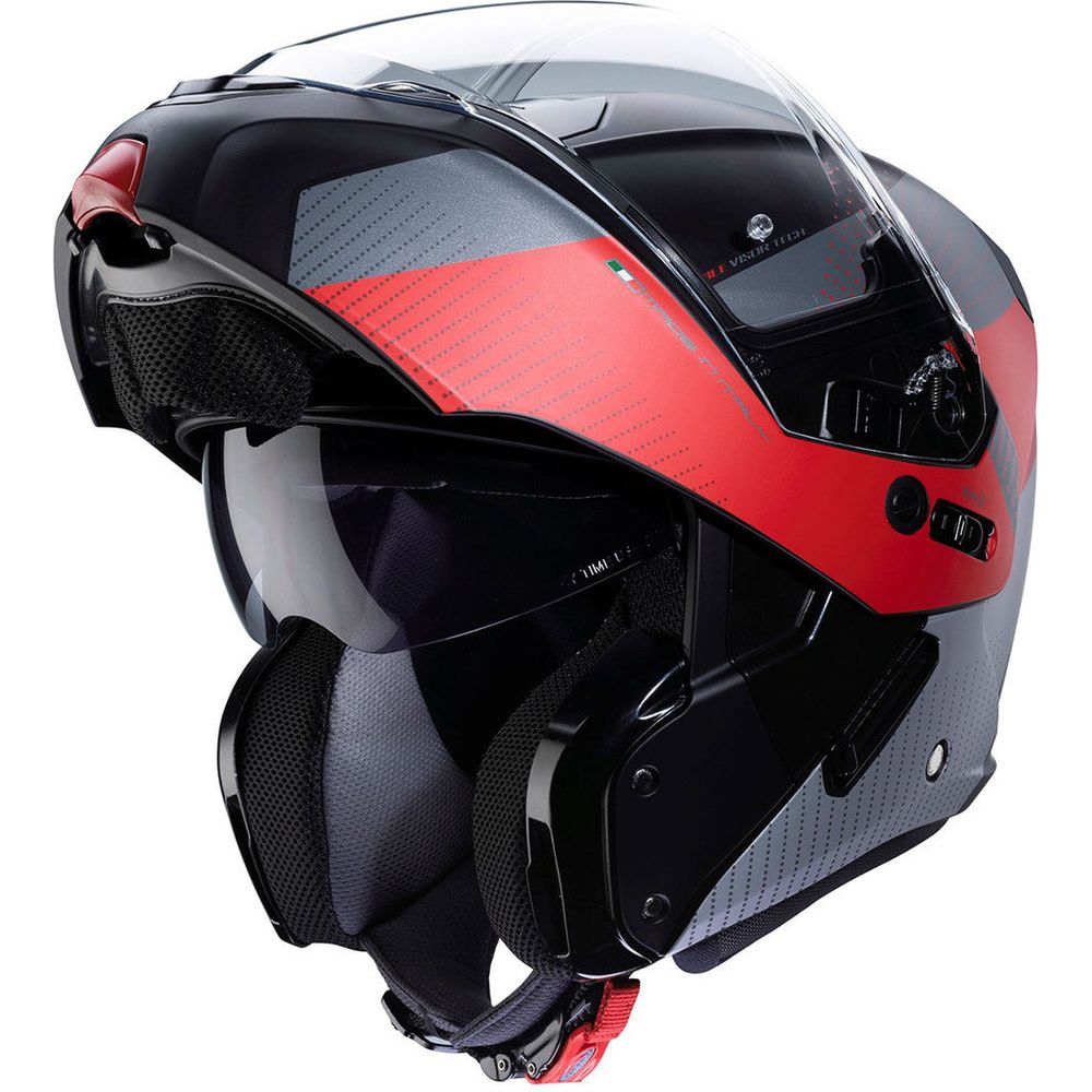 Caberg Horus Scout Flip-Up Helmet Matt Black / Red (Image 2) - ThrottleChimp