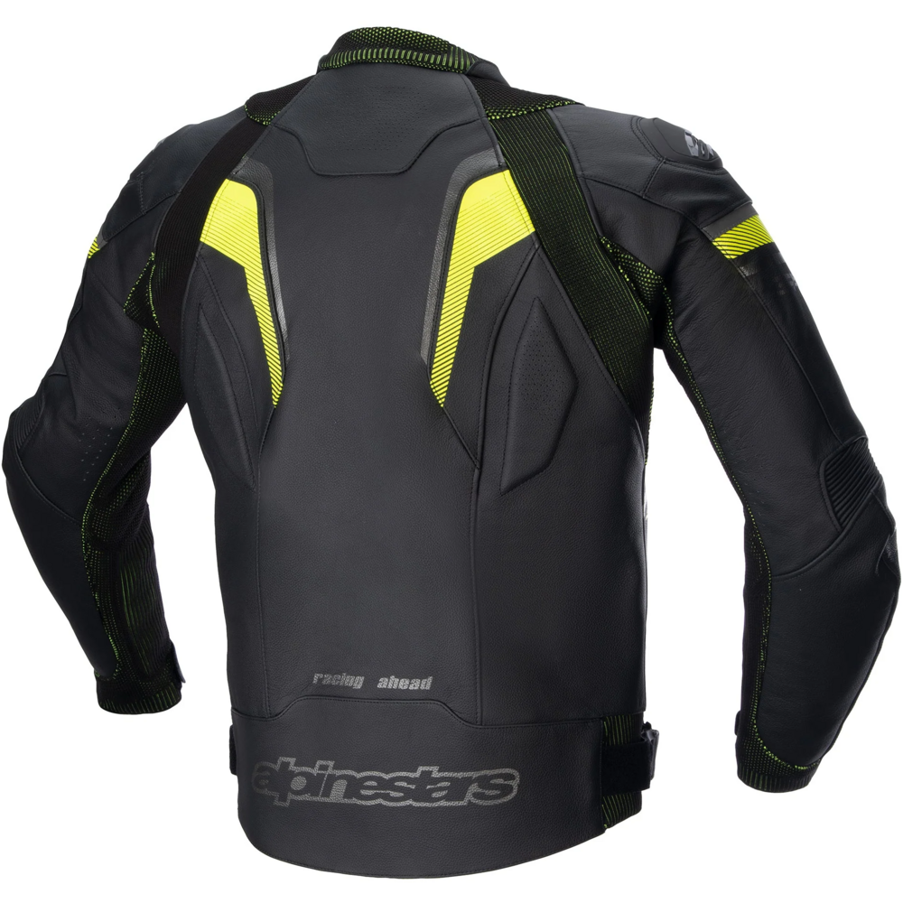 Alpinestars GP Plus R V3 Rideknit Leather Jacket Black / Fluo Yellow (Image 2) - ThrottleChimp