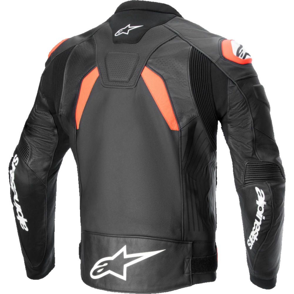 Alpinestars GP Plus R V4 Airflow Leather Jacket Black / Fluo Red / White (Image 2) - ThrottleChimp