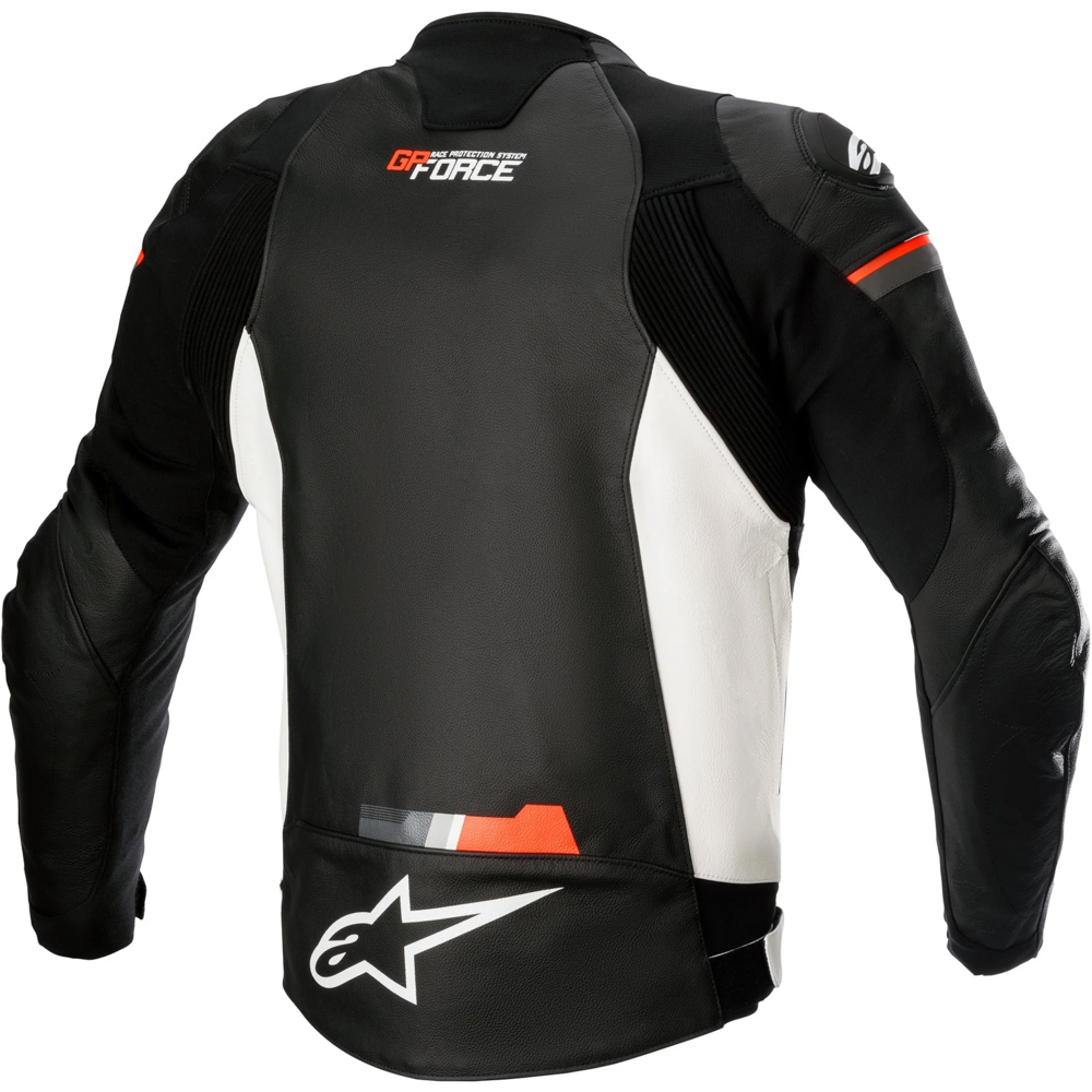 Alpinestars GP Force Leather Jacket Black / White / Fluo Red (Image 2) - ThrottleChimp