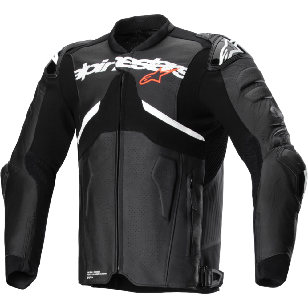 Alpinestars Atem V5 Leather Jacket Black / White FREE 1 YEAR Returns, FREE UK Delivery | ThrottleChimp