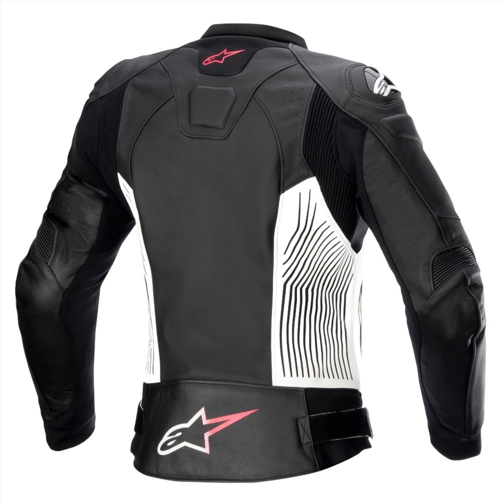 Alpinestars Stella GP Plus V4 Ladies Leather Jacket Black / White / Diva Pink FREE 1 YEAR Returns, FREE UK Delivery | ThrottleChimp