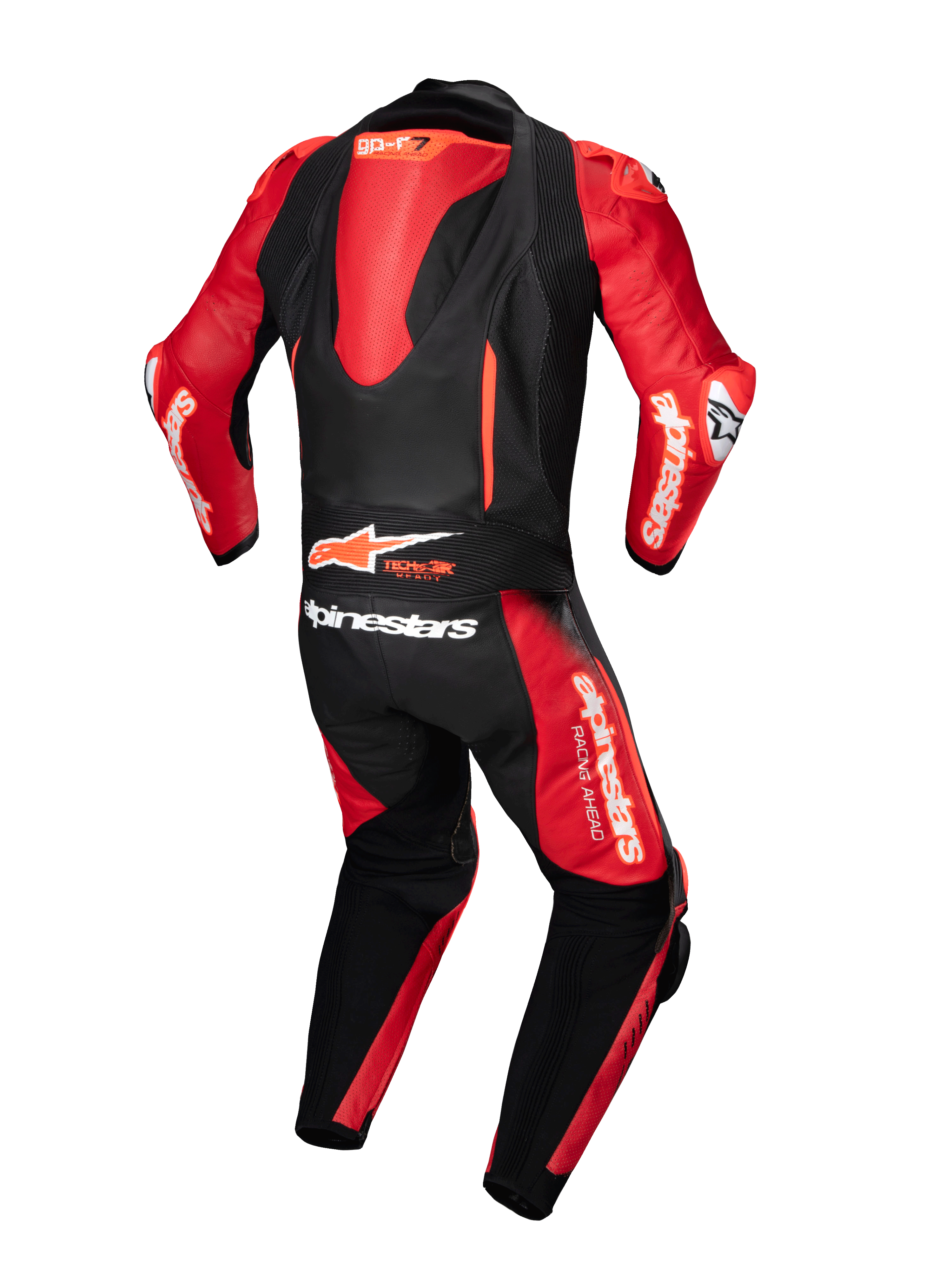 Alpinestars GP-R7 One Piece Leather Suit Black / Mid Red FREE 1 YEAR Returns, FREE UK Delivery | ThrottleChimp