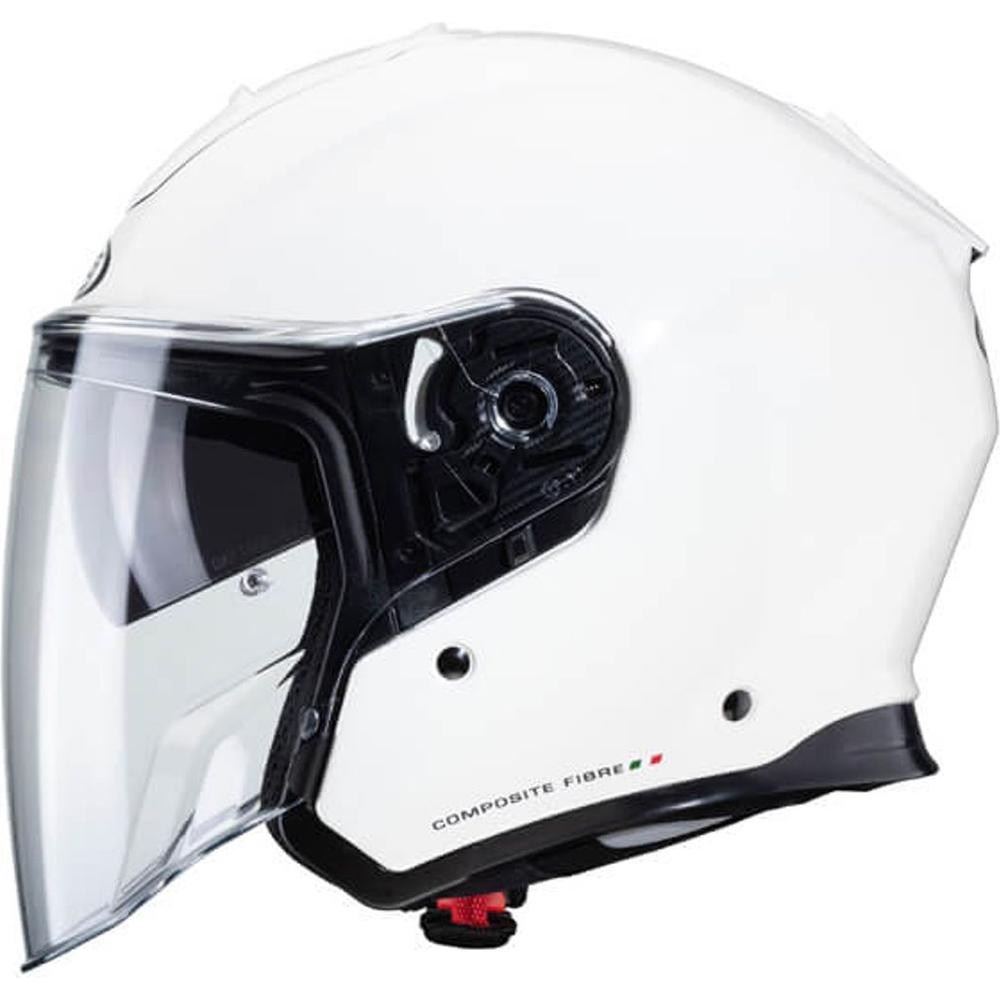 Caberg Flyon Plain Open Face Helmet White FREE 1 YEAR Returns, FREE UK Delivery | ThrottleChimp