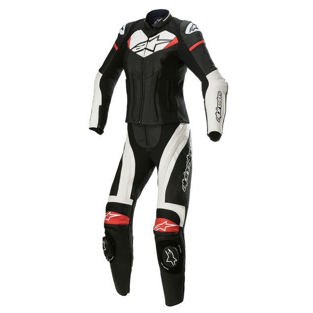 Alpinestars Stella GP Plus Two Piece Leather Suit Black / White / Bright Red FREE 1 YEAR Returns, FREE UK Delivery | ThrottleChimp