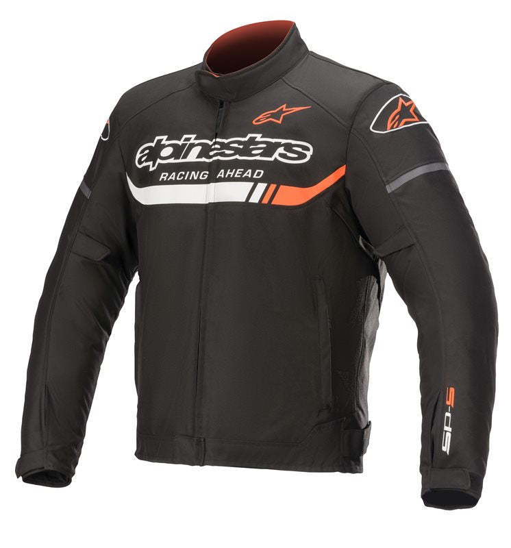 Alpinestars T-SP S Ignition Waterproof Jacket Black / White / Fluo Red FREE 1 YEAR Returns, FREE UK Delivery | ThrottleChimp