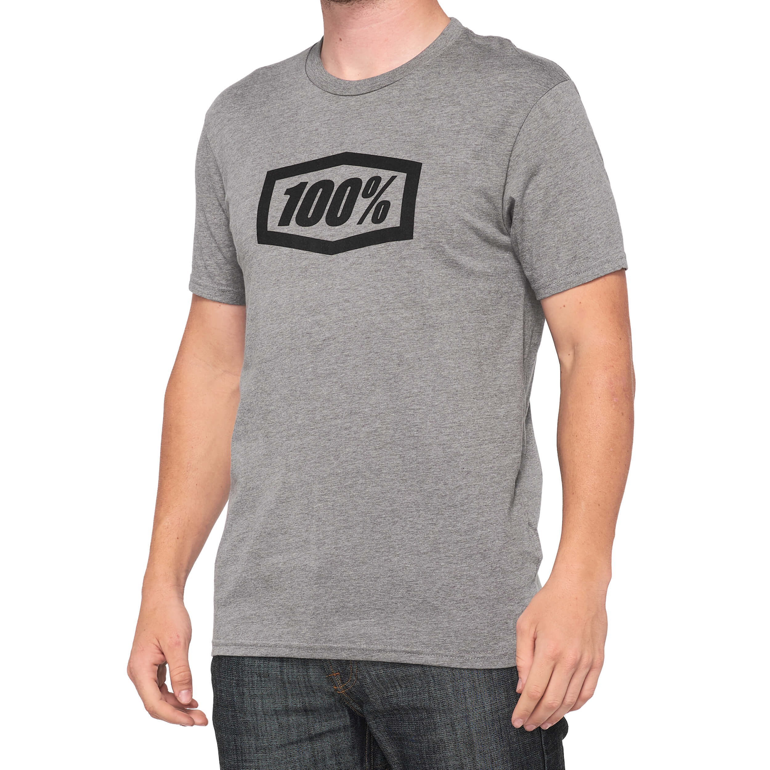 100% Essential T-Shirt Heather Grey FREE 1 YEAR Returns, FREE UK Delivery | ThrottleChimp