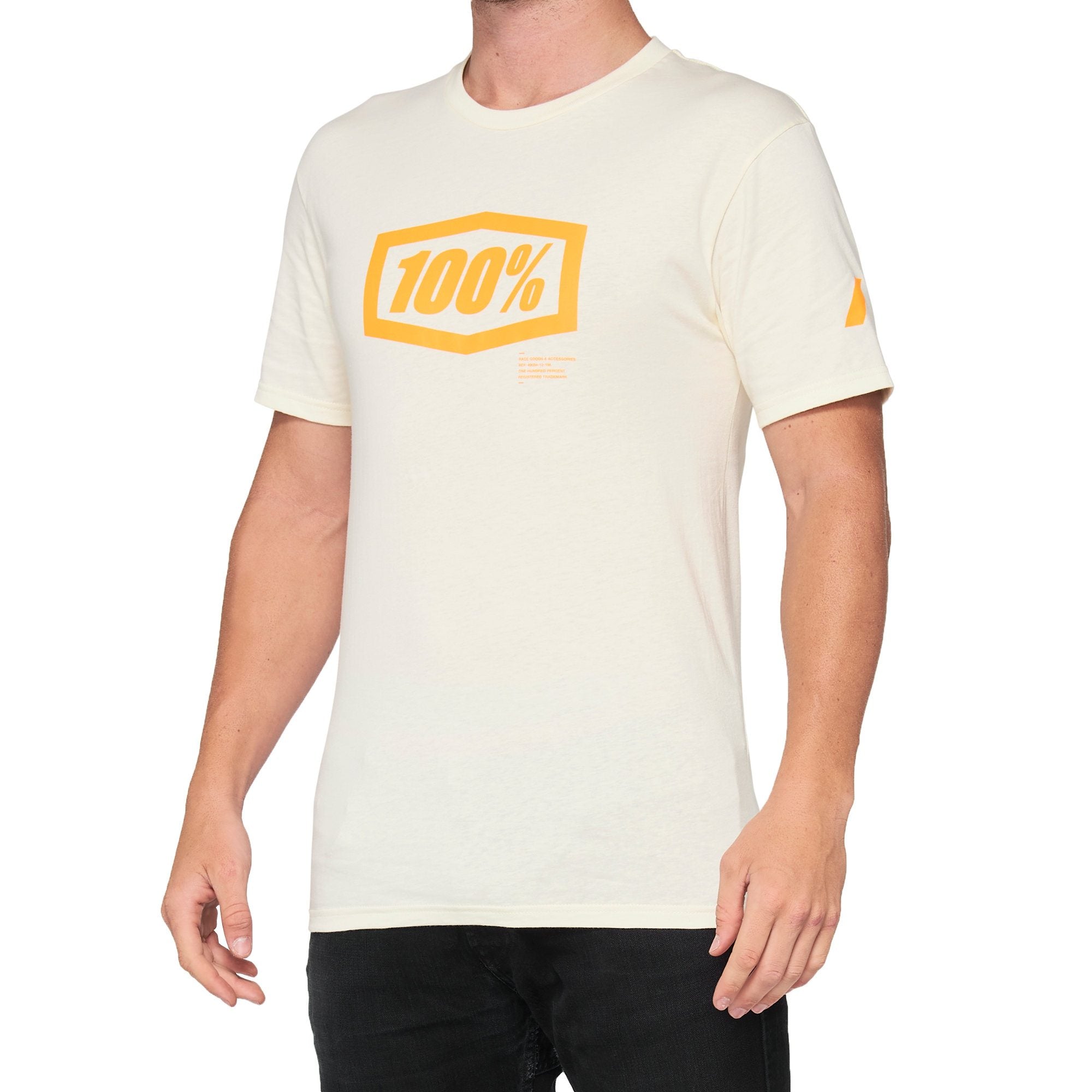 100% Essential T-Shirt Chalk / Orange FREE 1 YEAR Returns, FREE UK Delivery | ThrottleChimp