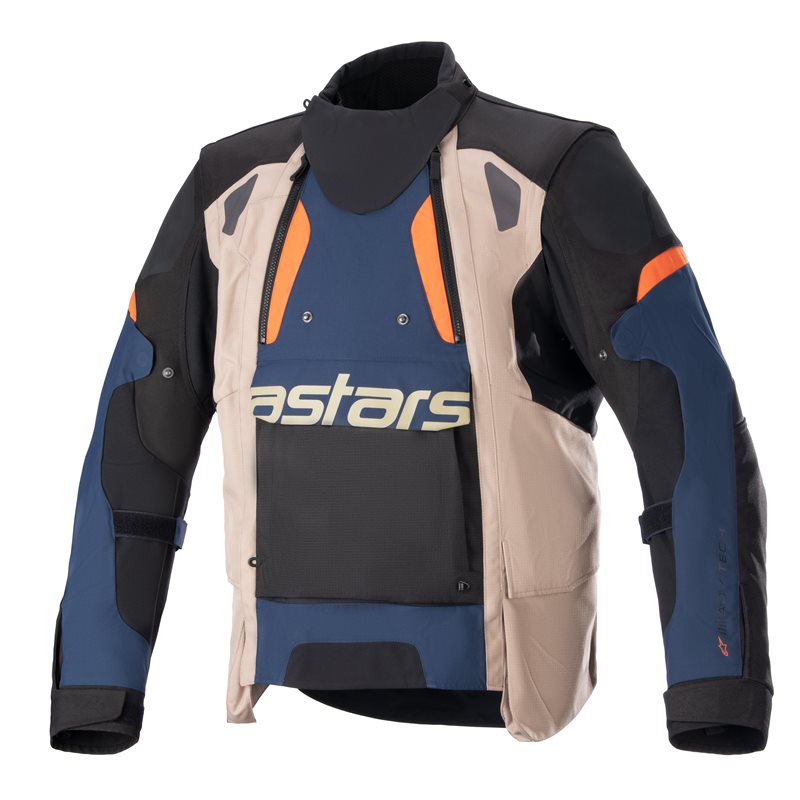 Alpinestars Halo Drystar Jacket Dark Blue / Dark Khaki / Flame Orange FREE 1 YEAR Returns, FREE UK Delivery | ThrottleChimp