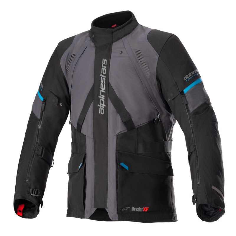 Alpinestars Monteira Drystar XF Jacket Tar Grey / Black / Methyl Blue FREE 1 YEAR Returns, FREE UK Delivery | ThrottleChimp