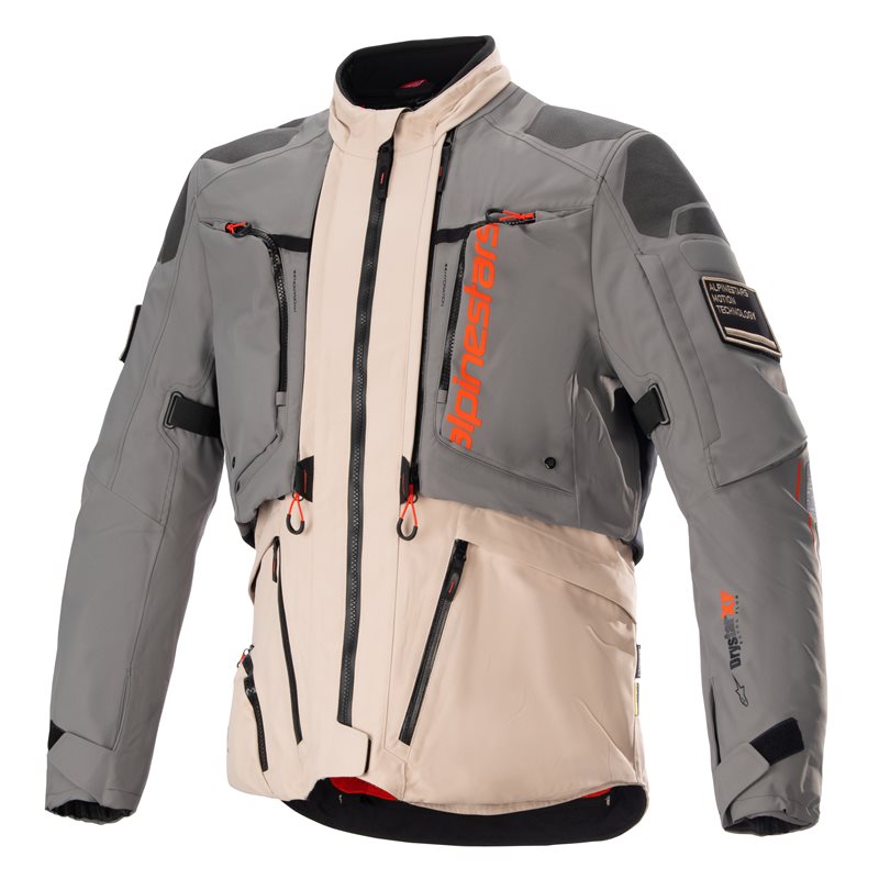 Alpinestars AMT-10R Drystar XF Jacket Fur Grey / Pale Brown / Spice Orange FREE 1 YEAR Returns, FREE UK Delivery | ThrottleChimp