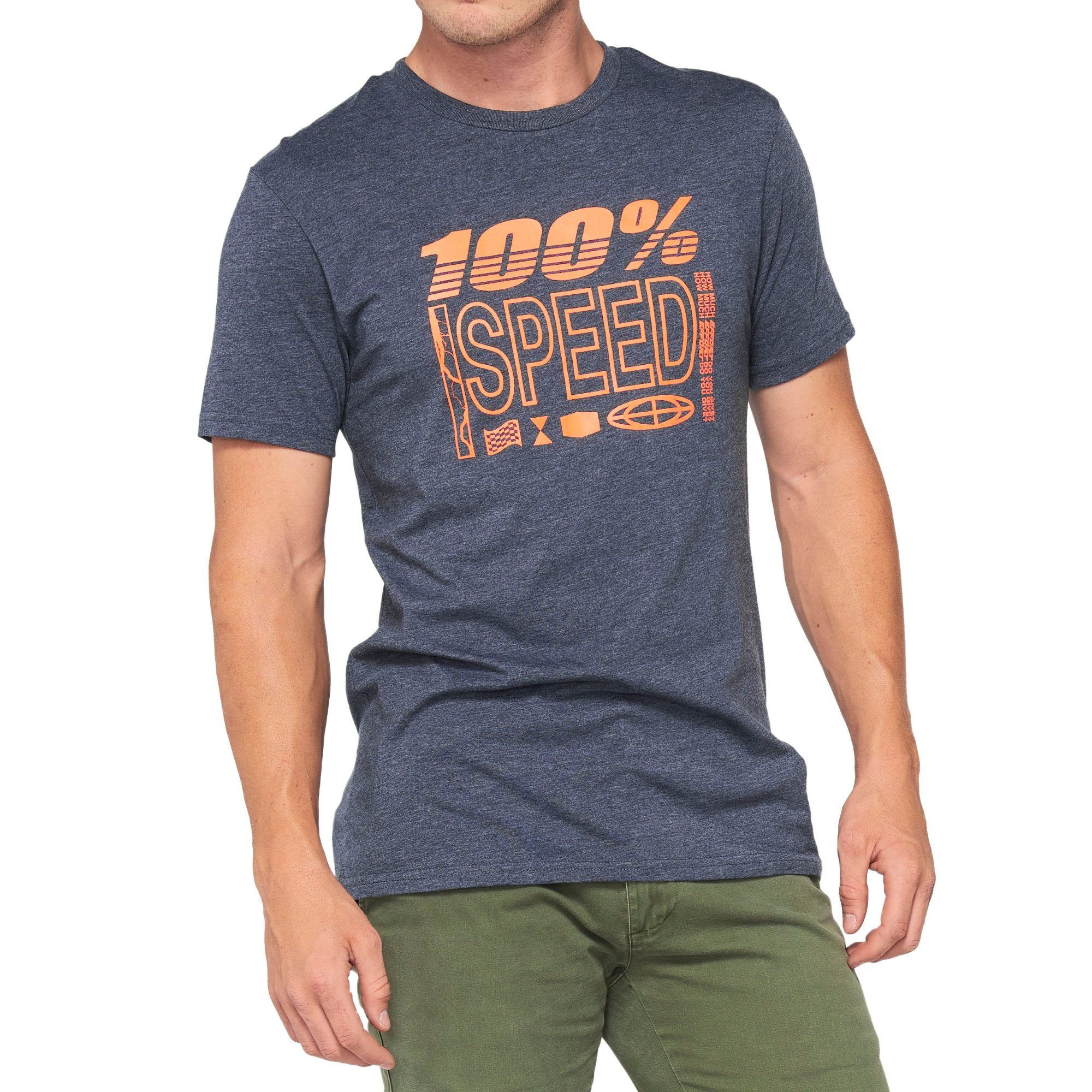 100% Trademark T-Shirt Navy Heather FREE 1 YEAR Returns, FREE UK Delivery | ThrottleChimp