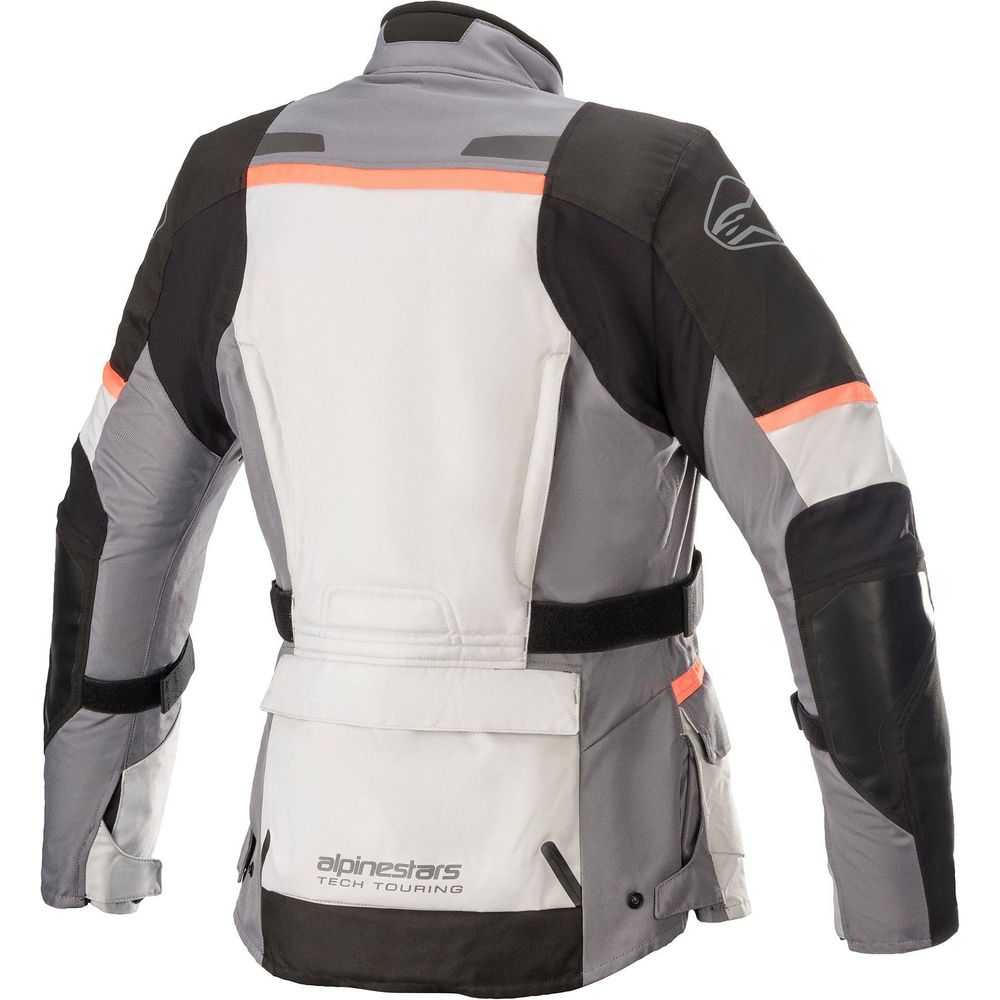 Alpinestars Stella Andes V3 Drystar Ladies Jacket Ice Grey / Dark Grey / Black / Coral (Image 2) - ThrottleChimp