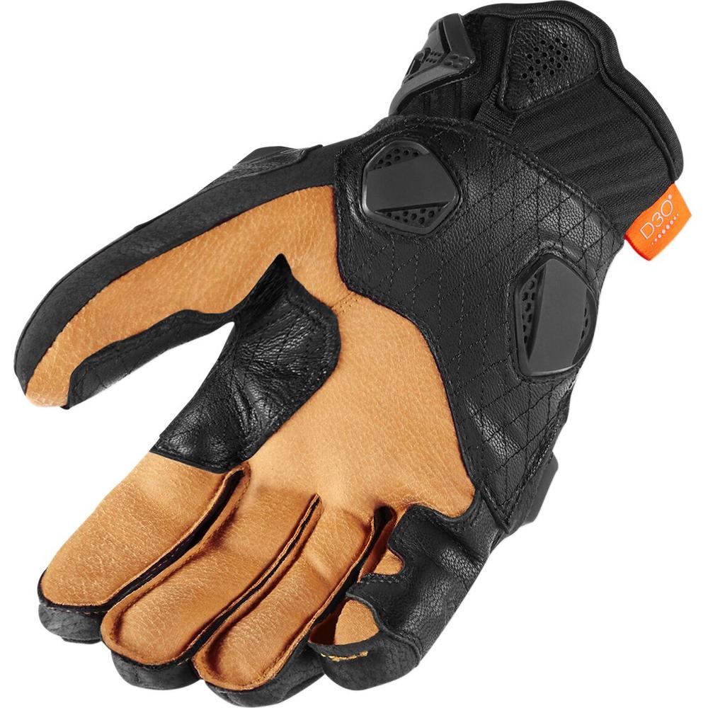 Icon Hypersport Short Leather Gloves Black