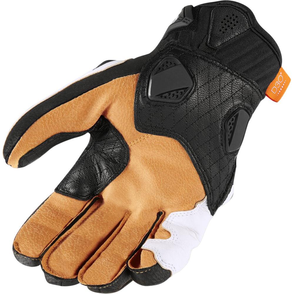 Icon Hypersport Short Leather Gloves White