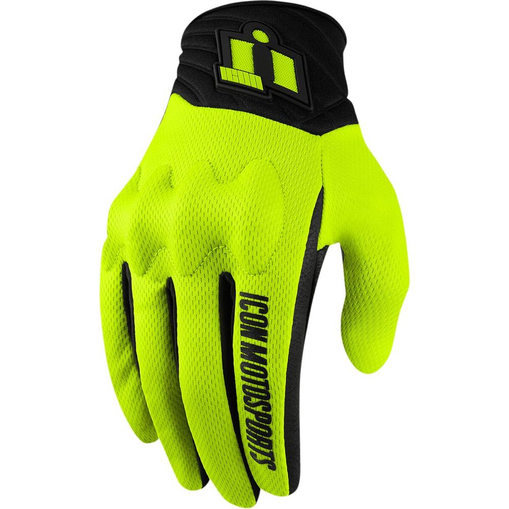 Icon Anthem 2 Textile CE Gloves Hi-Viz Green