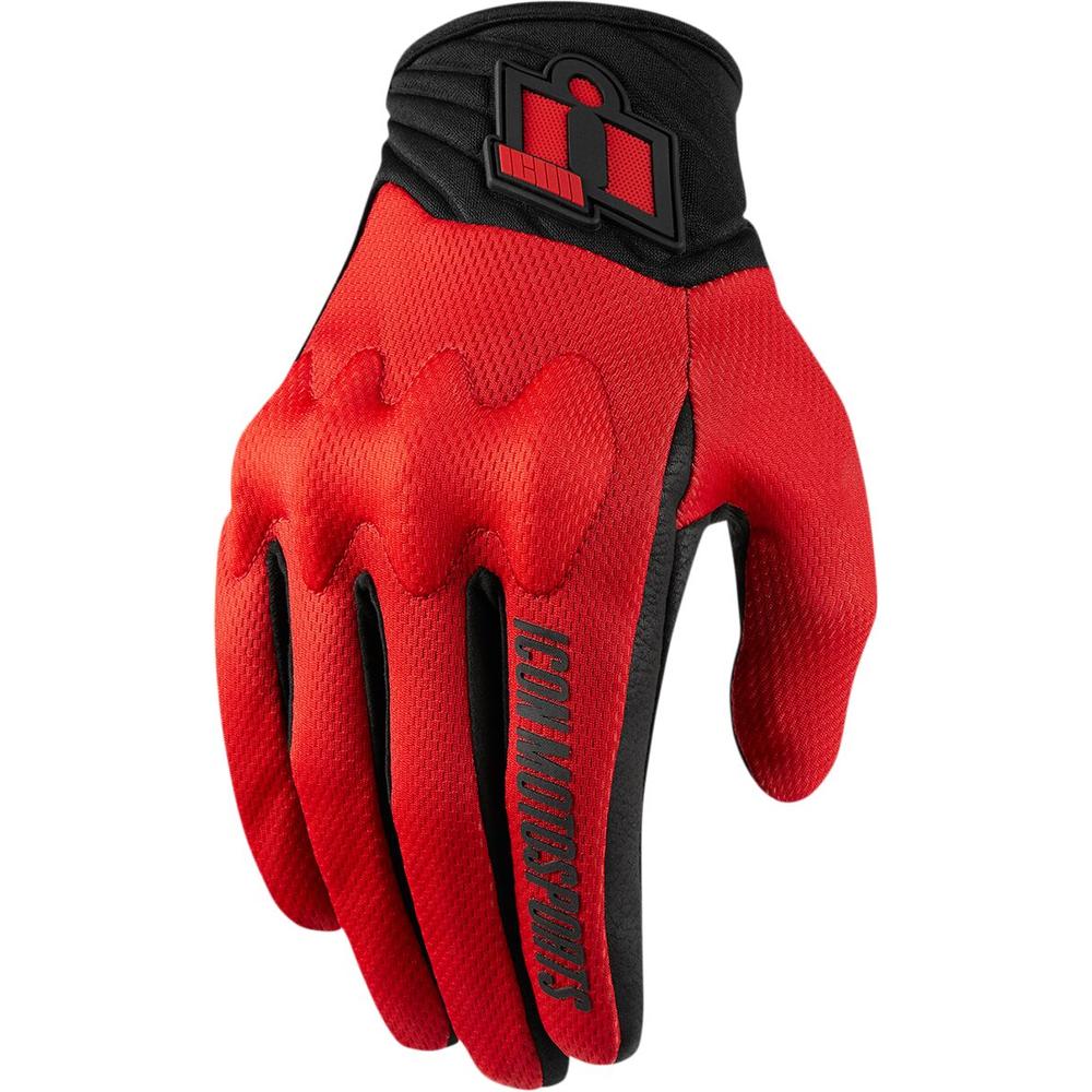 Icon Anthem 2 Textile CE Gloves Red / Black