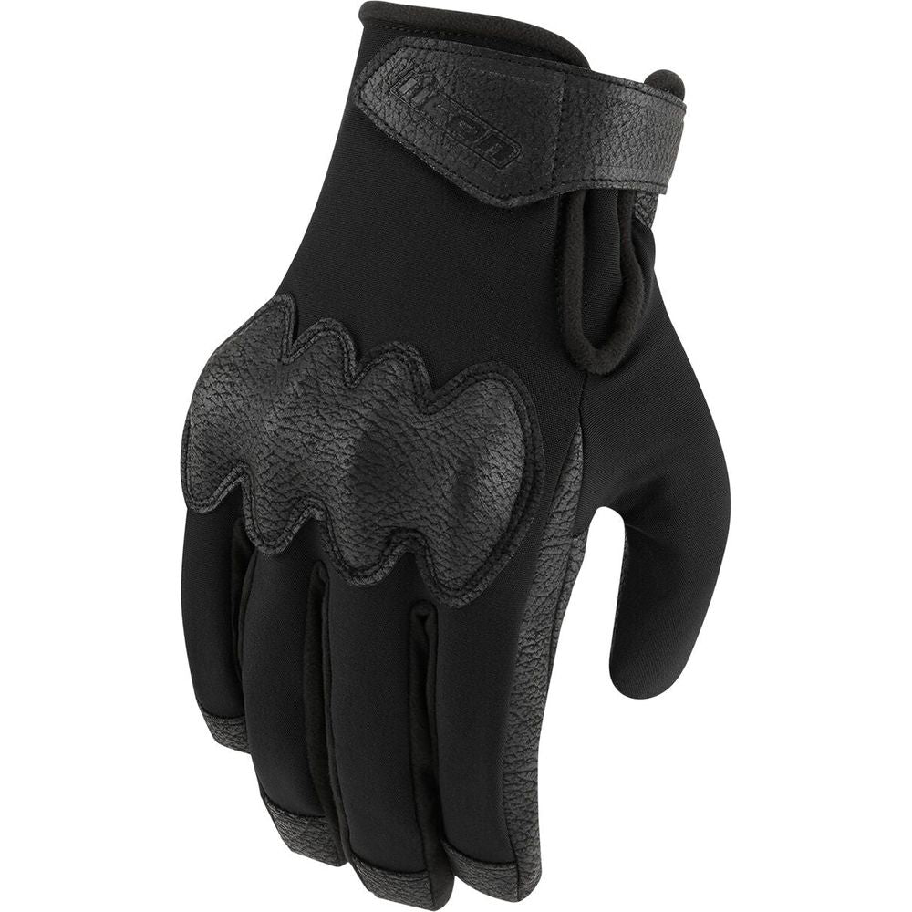 Icon PDX3 Leather / Textile Gloves Black