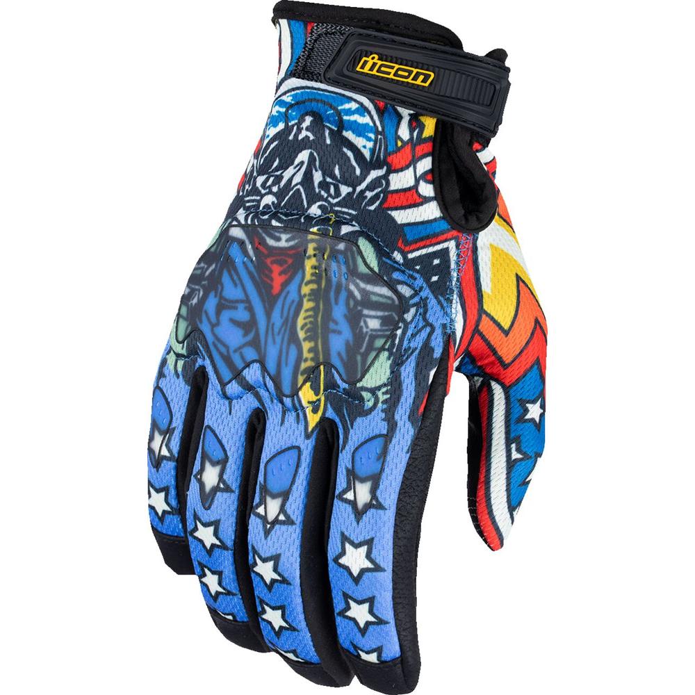 Icon Hooligan Flyboy CE Gloves Black / Blue / Red / White