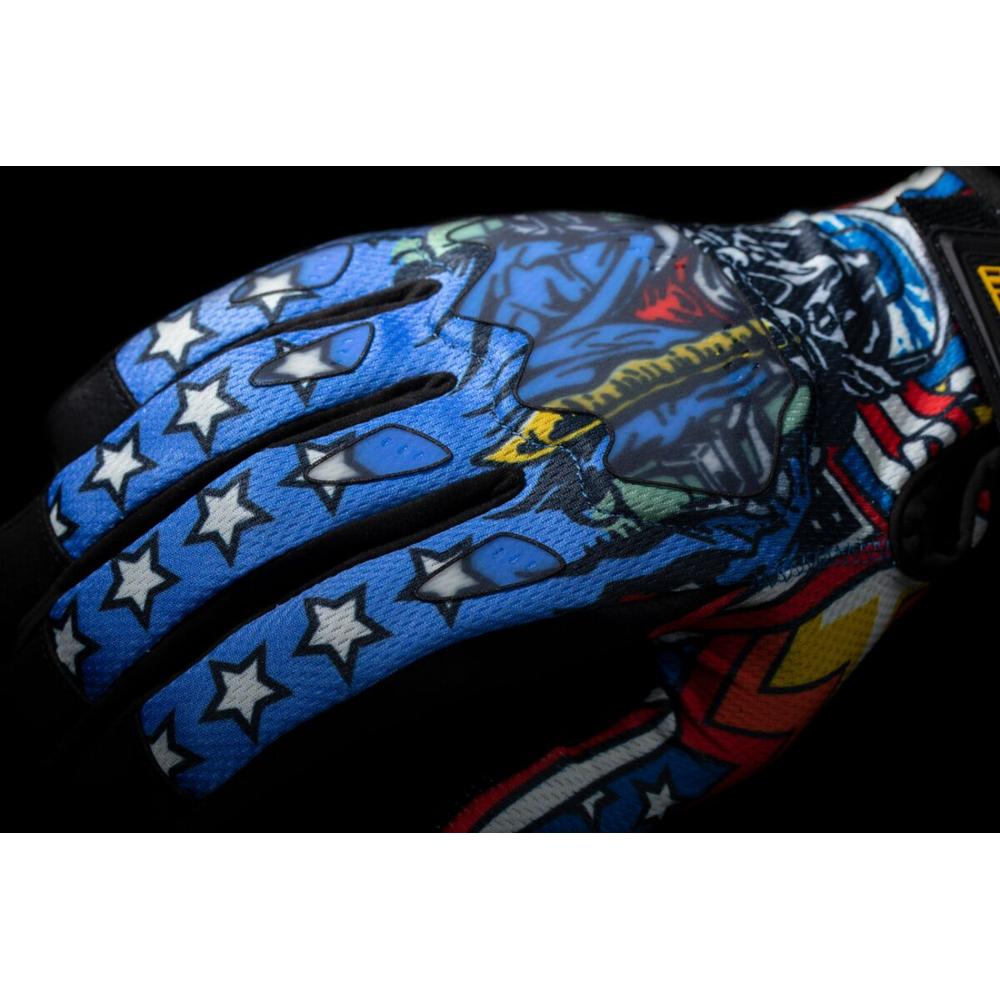 Icon Hooligan Flyboy CE Gloves Black / Blue / Red / White