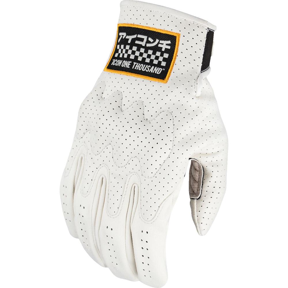 Icon Airform Slabtown Leather Gloves White