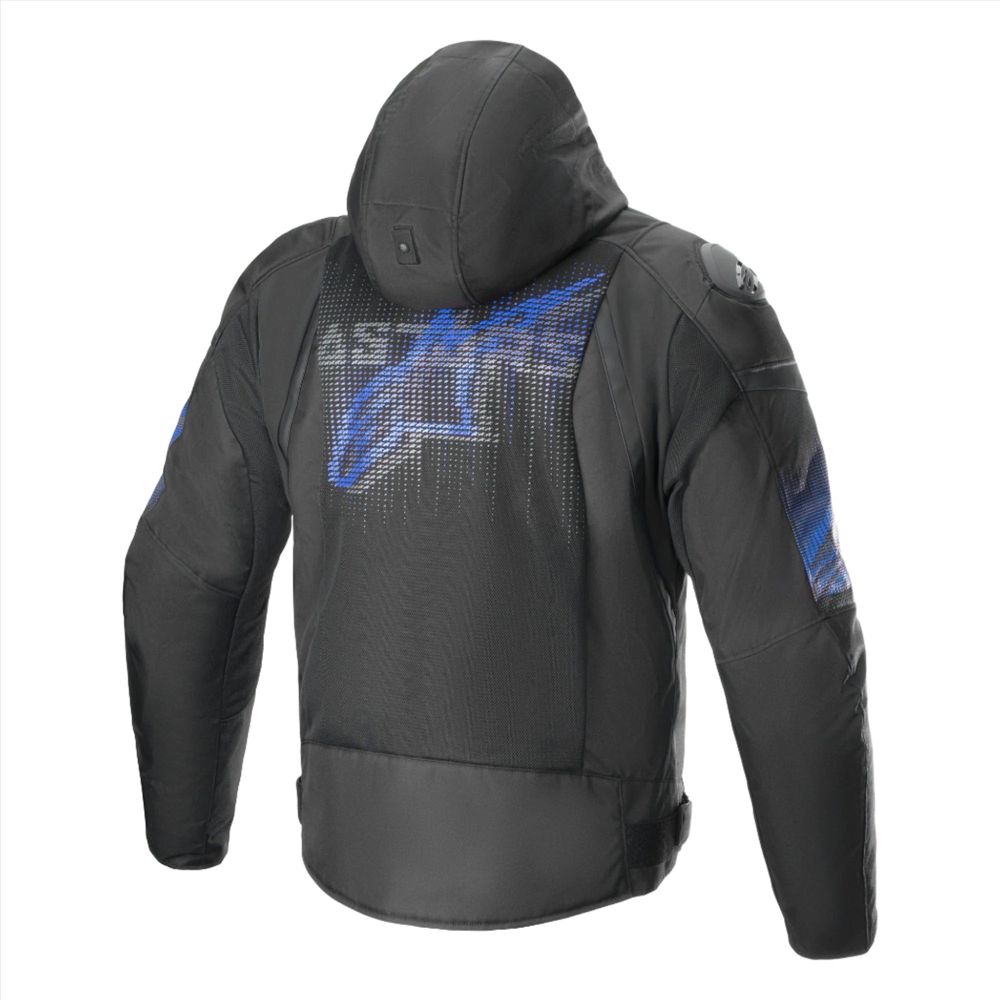 Alpinestars Zaca Air Venom Waterproof Jacket Black / Electric Blue (Image 2) - ThrottleChimp