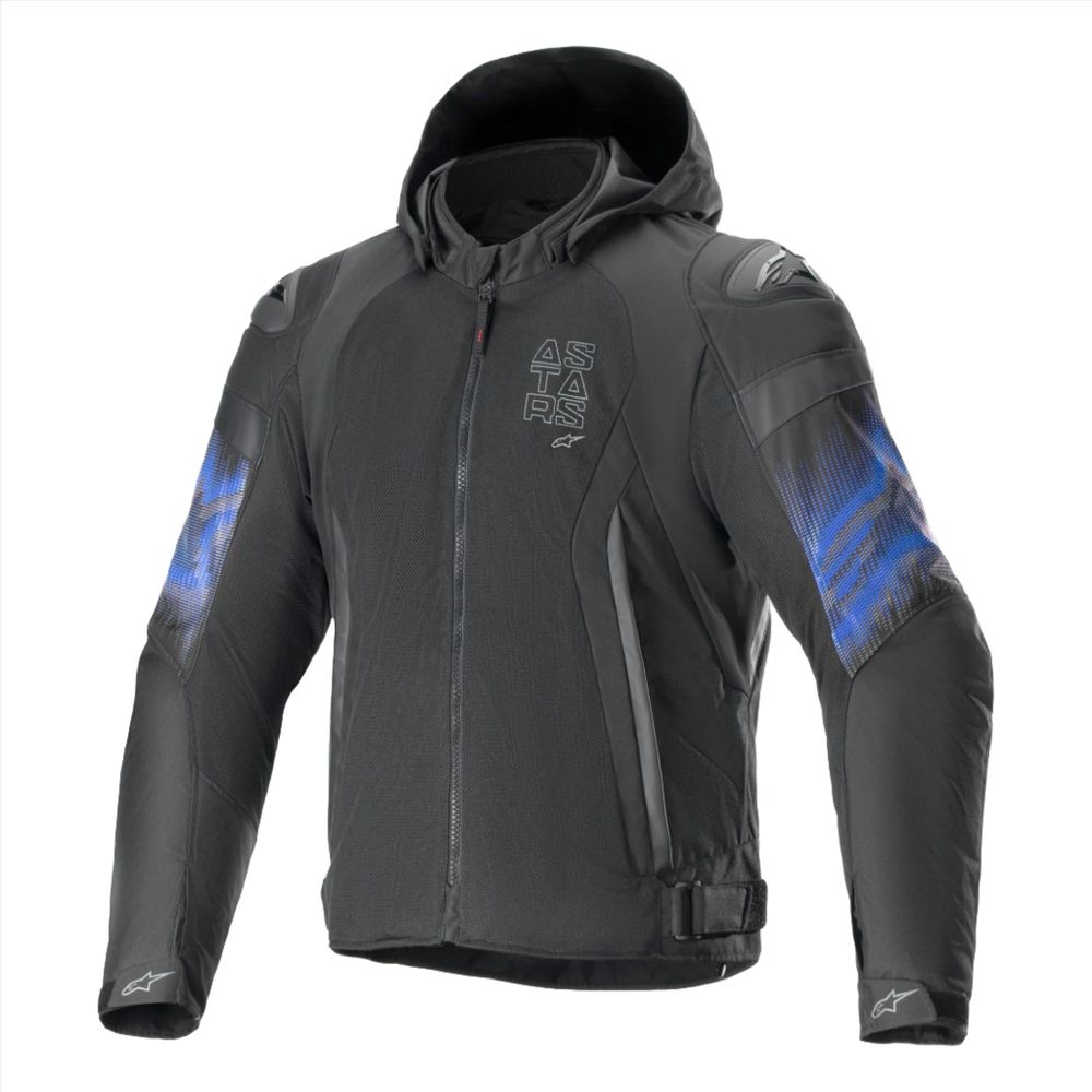 Alpinestars Zaca Air Venom Waterproof Jacket Black / Electric Blue - ThrottleChimp