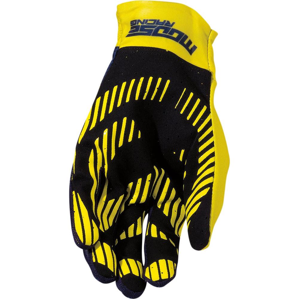 Moose Racing MX2 Textile Gloves Blue / Hi-Viz Yellow