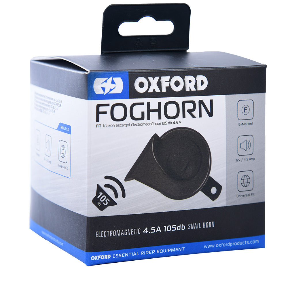 Oxford Foghorn 12V Horn Black - ThrottleChimp