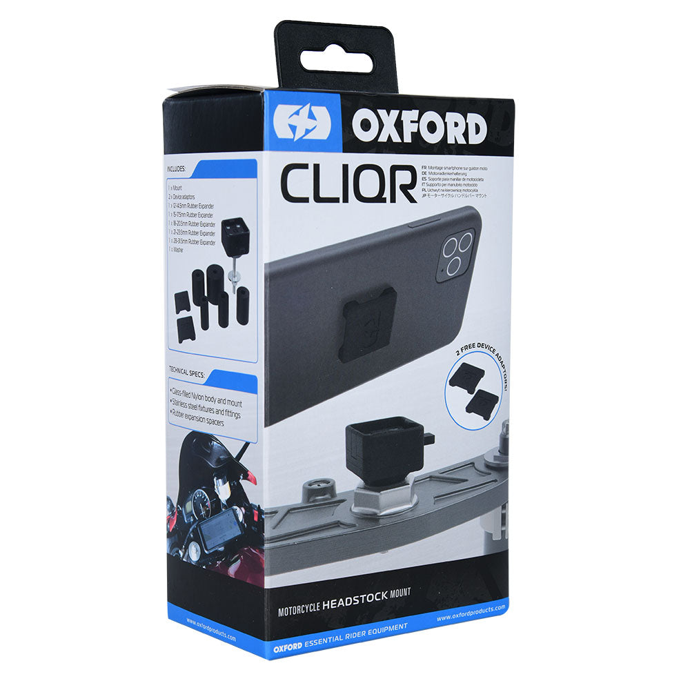 Oxford CLIQR Head Stock Mount System Black (Image 2) - ThrottleChimp