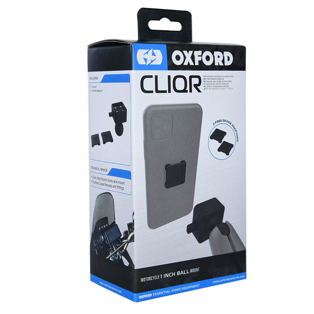 Oxford CLIQR Ball Mount System Black - 1 Inch (Image 2) - ThrottleChimp