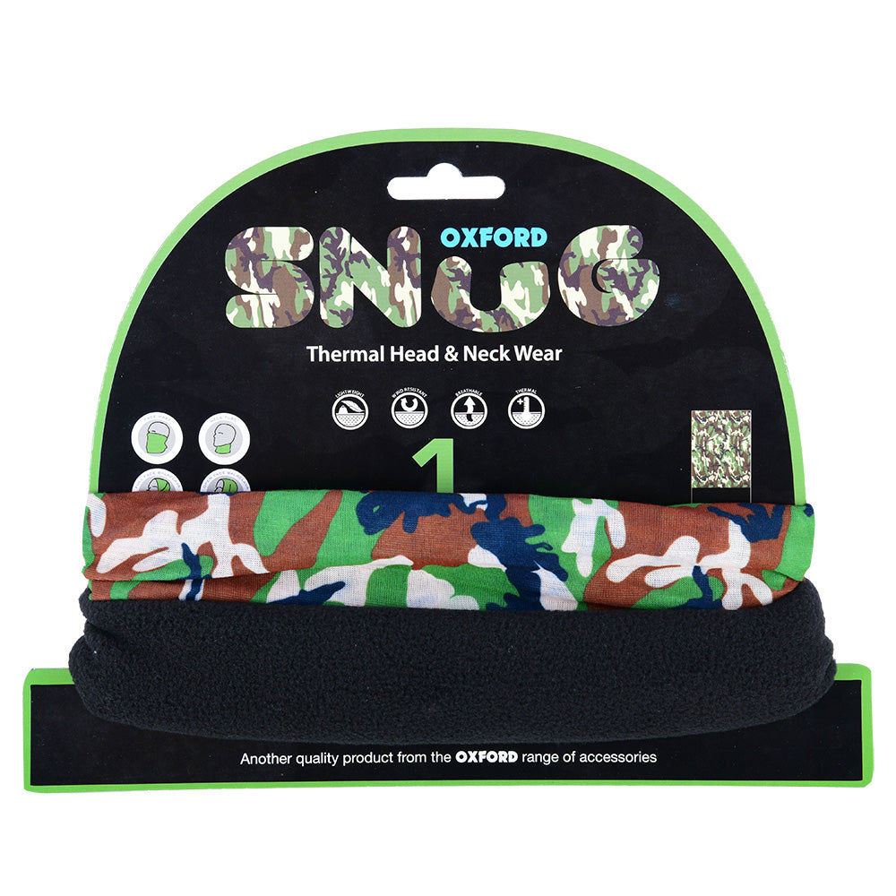 Oxford Snug Thermal Head & Neckwear Green Camo - ThrottleChimp