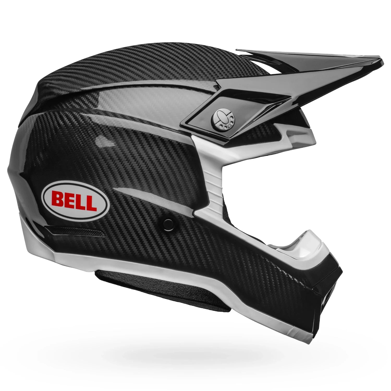 Bell Moto-10 Spherical Solid ECE 22.06 MX Helmet Black / White FREE 1 YEAR Returns, FREE UK Delivery | ThrottleChimp