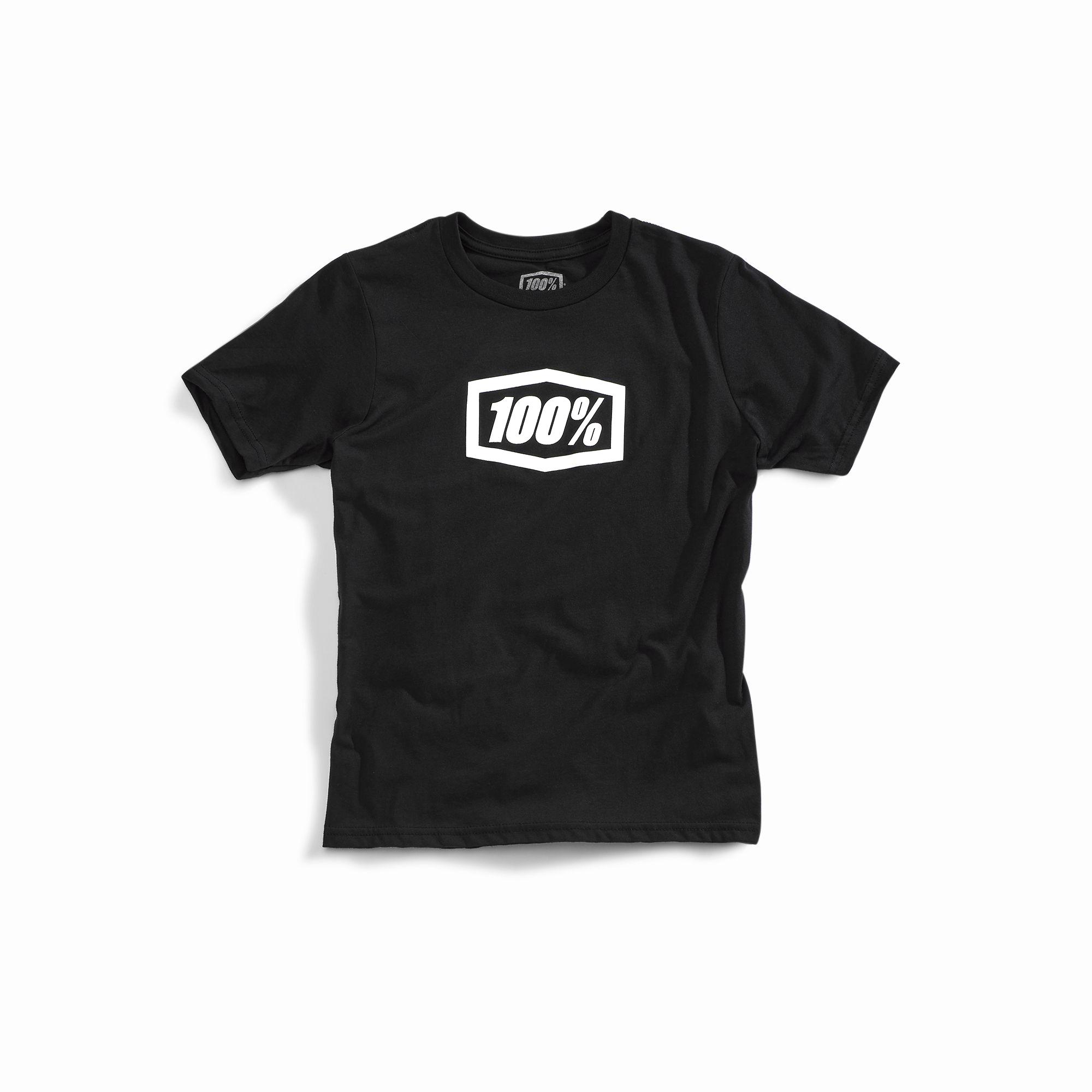 100% Icon Youth Short Sleeves Tee Black FREE 1 YEAR Returns, FREE UK Delivery | ThrottleChimp