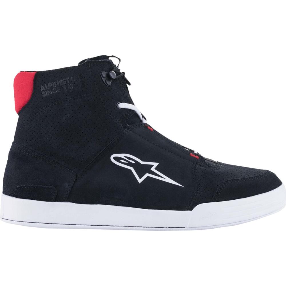 Alpinestars Chrome Shoes Black / White / Red FREE 1 YEAR Returns, FREE UK Delivery | ThrottleChimp