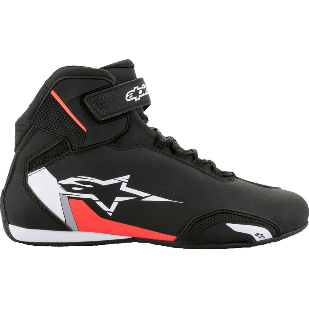 Alpinestars Sektor Riding Shoes Black / White / Red FREE 1 YEAR Returns, FREE UK Delivery | ThrottleChimp