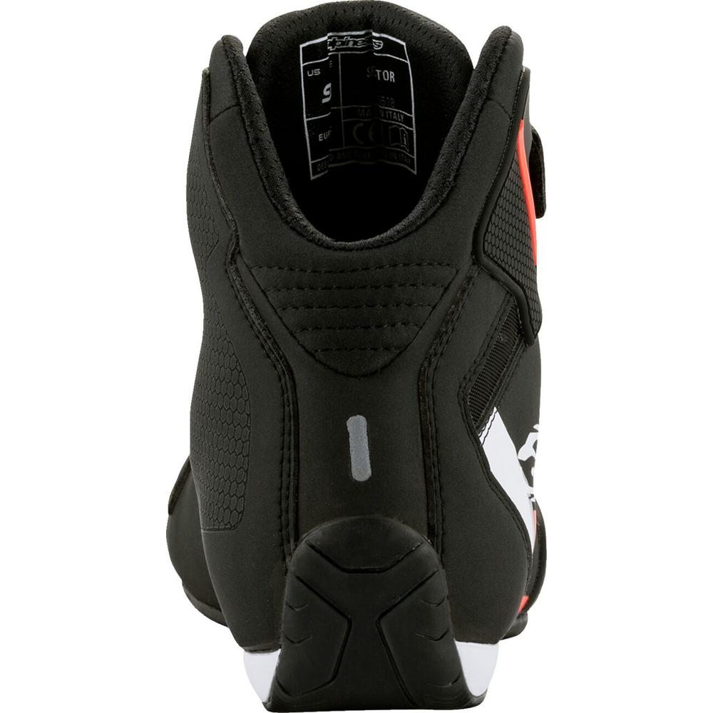 Alpinestars Sektor Riding Shoes Black / White / Red FREE 1 YEAR Returns, FREE UK Delivery | ThrottleChimp