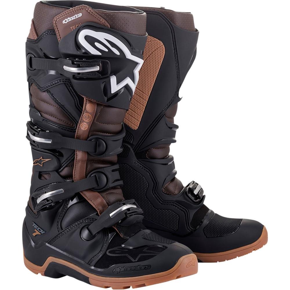 Alpinestars Tech 7 Enduro Boots Black / Brown FREE 1 YEAR Returns, FREE UK Delivery | ThrottleChimp