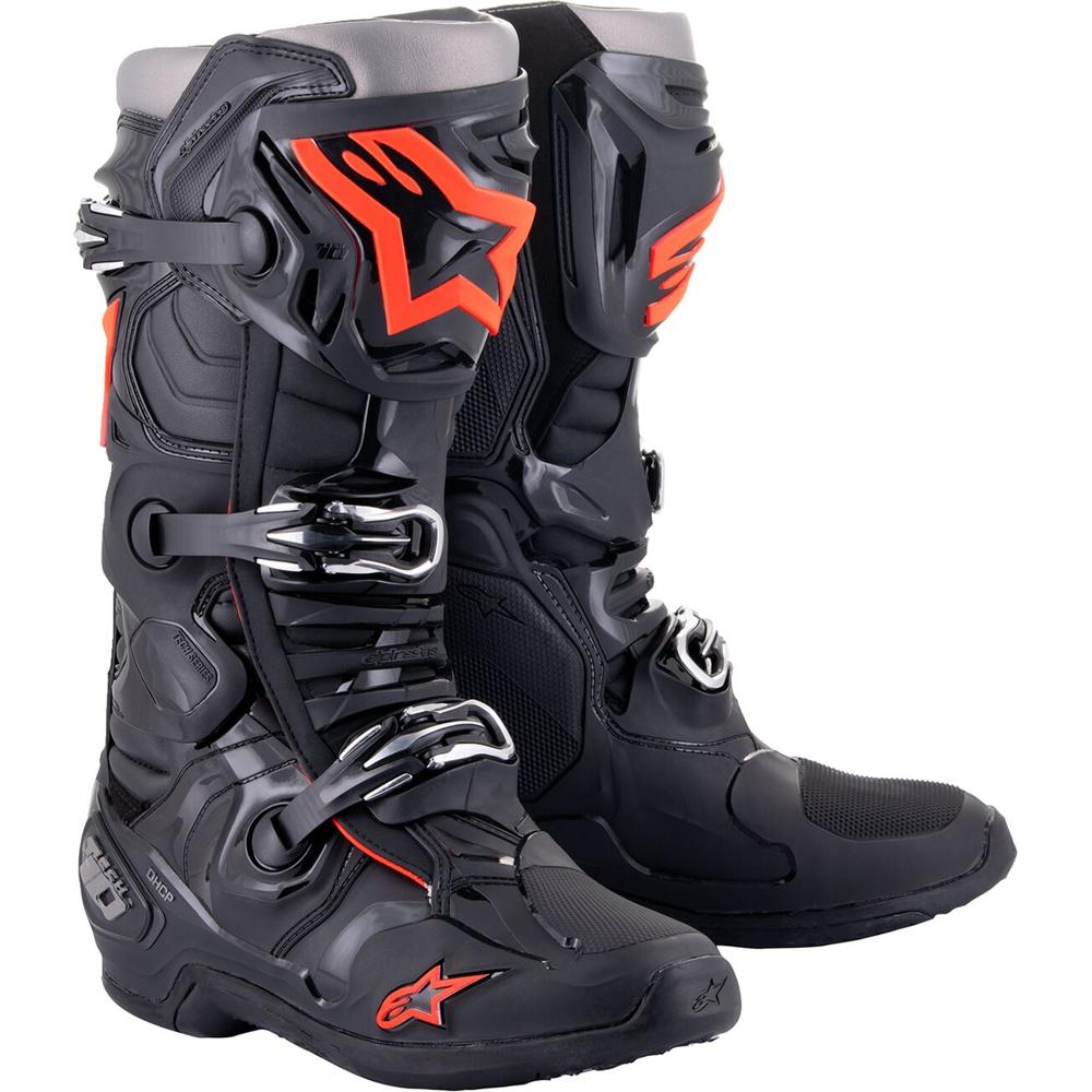 Alpinestars Tech 10 Boots Black / Fluo Red