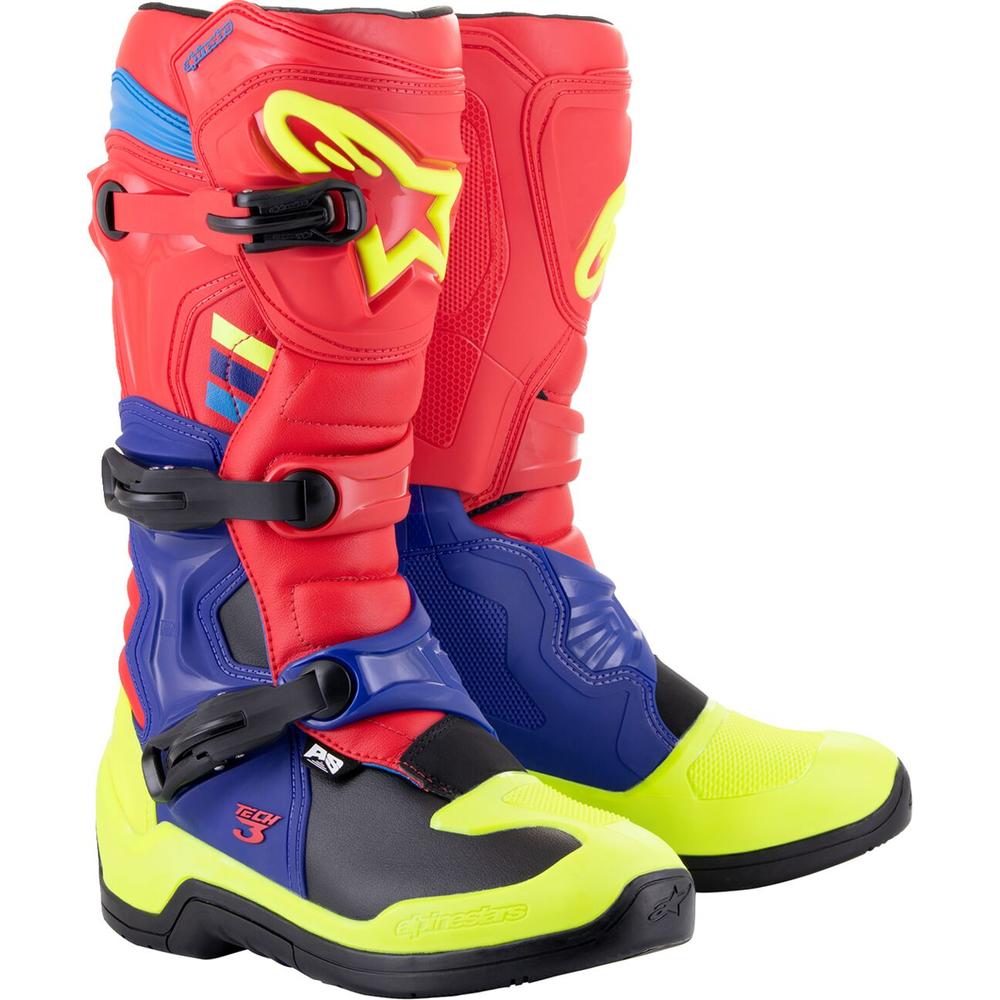 Alpinestars Tech 3 Boots Red / Blue / Fluo Yellow