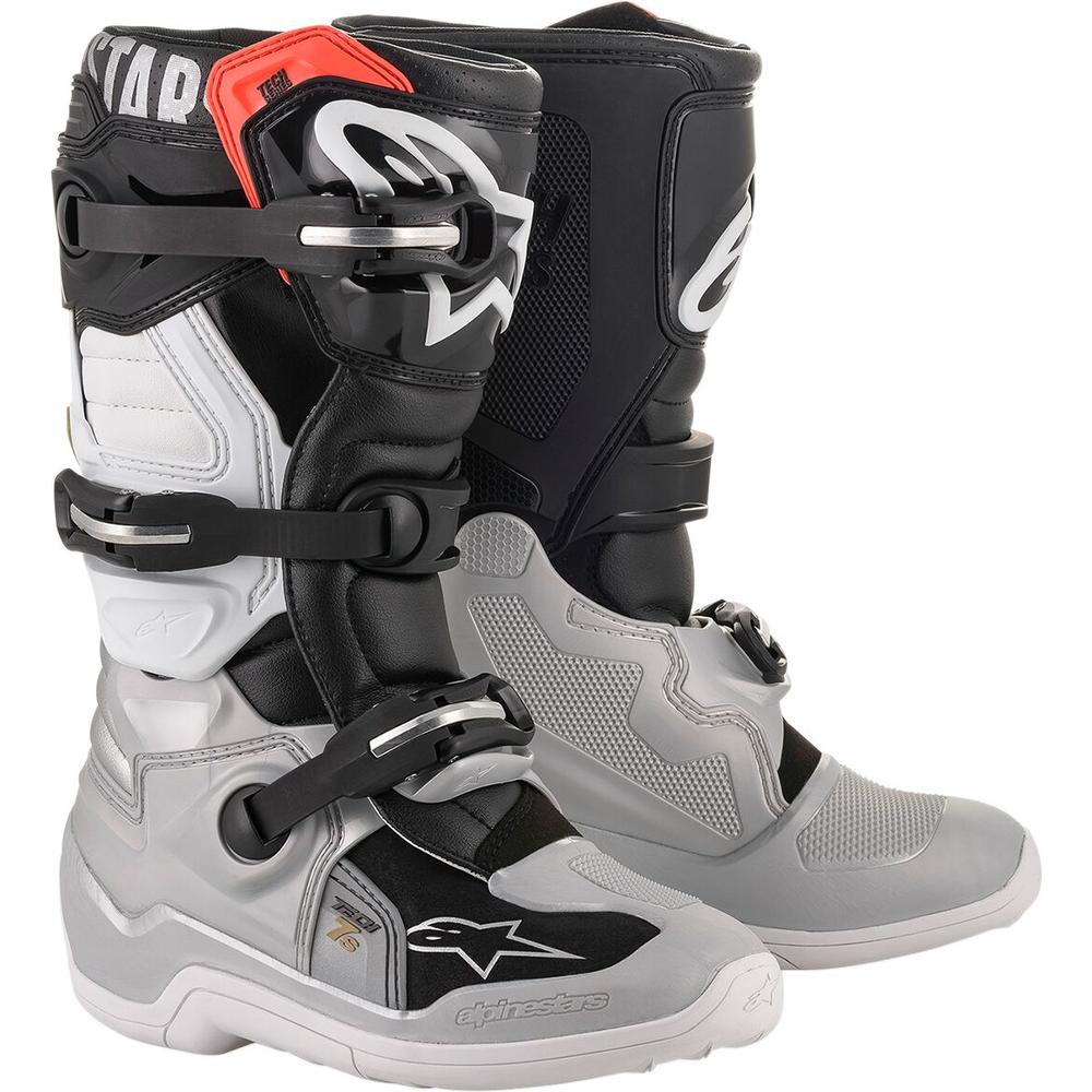 Alpinestars Tech 7S Youth Boots Black / Silver / White / Gold