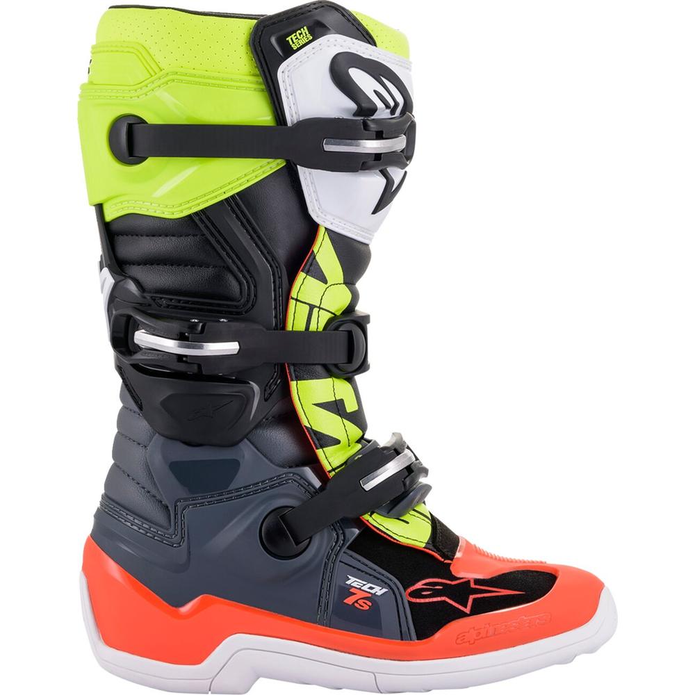 Alpinestars Tech 7S Youth Boots Grey / Red / Yellow