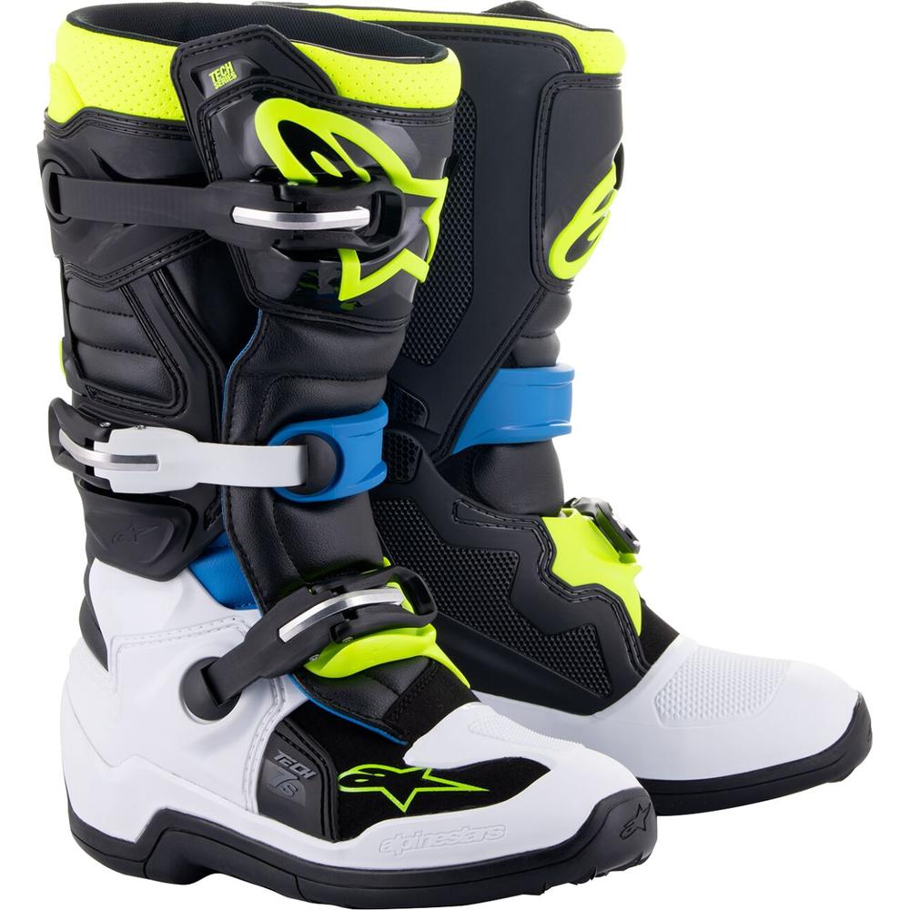 Alpinestars Tech 7S Youth Boots Black / Blue / Yellow