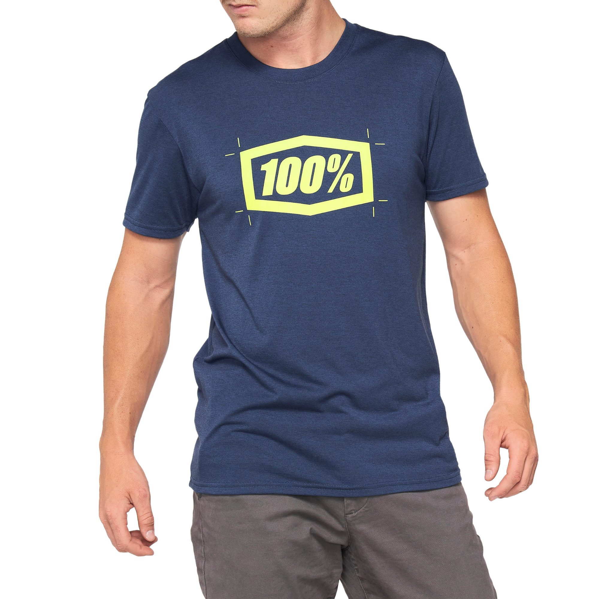 100% Cropped Tech T-Shirt Navy FREE 1 YEAR Returns, FREE UK Delivery | ThrottleChimp