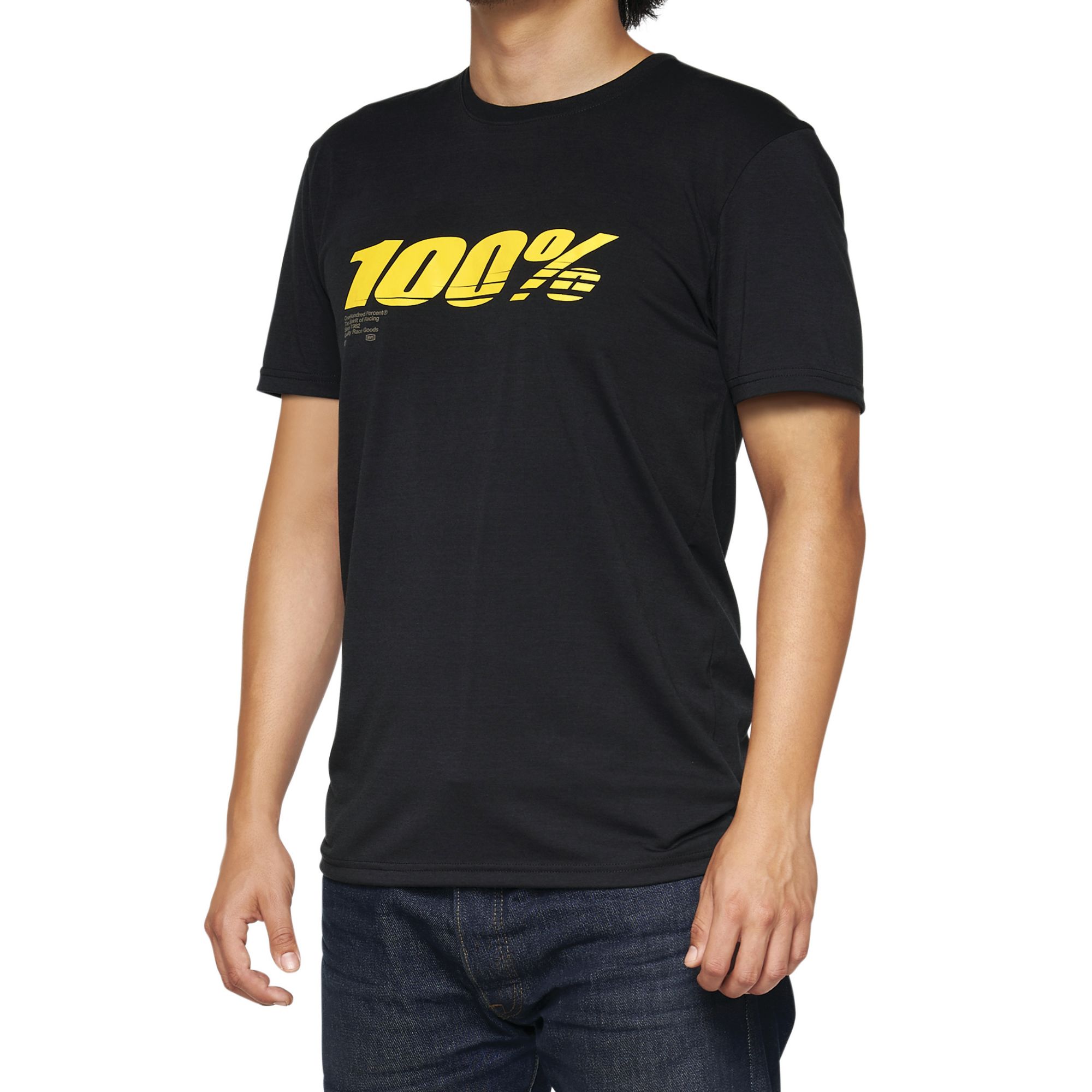 100% Speed Tech T-Shirt Black FREE 1 YEAR Returns, FREE UK Delivery | ThrottleChimp